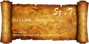 Sziládi Terézia névjegykártya
